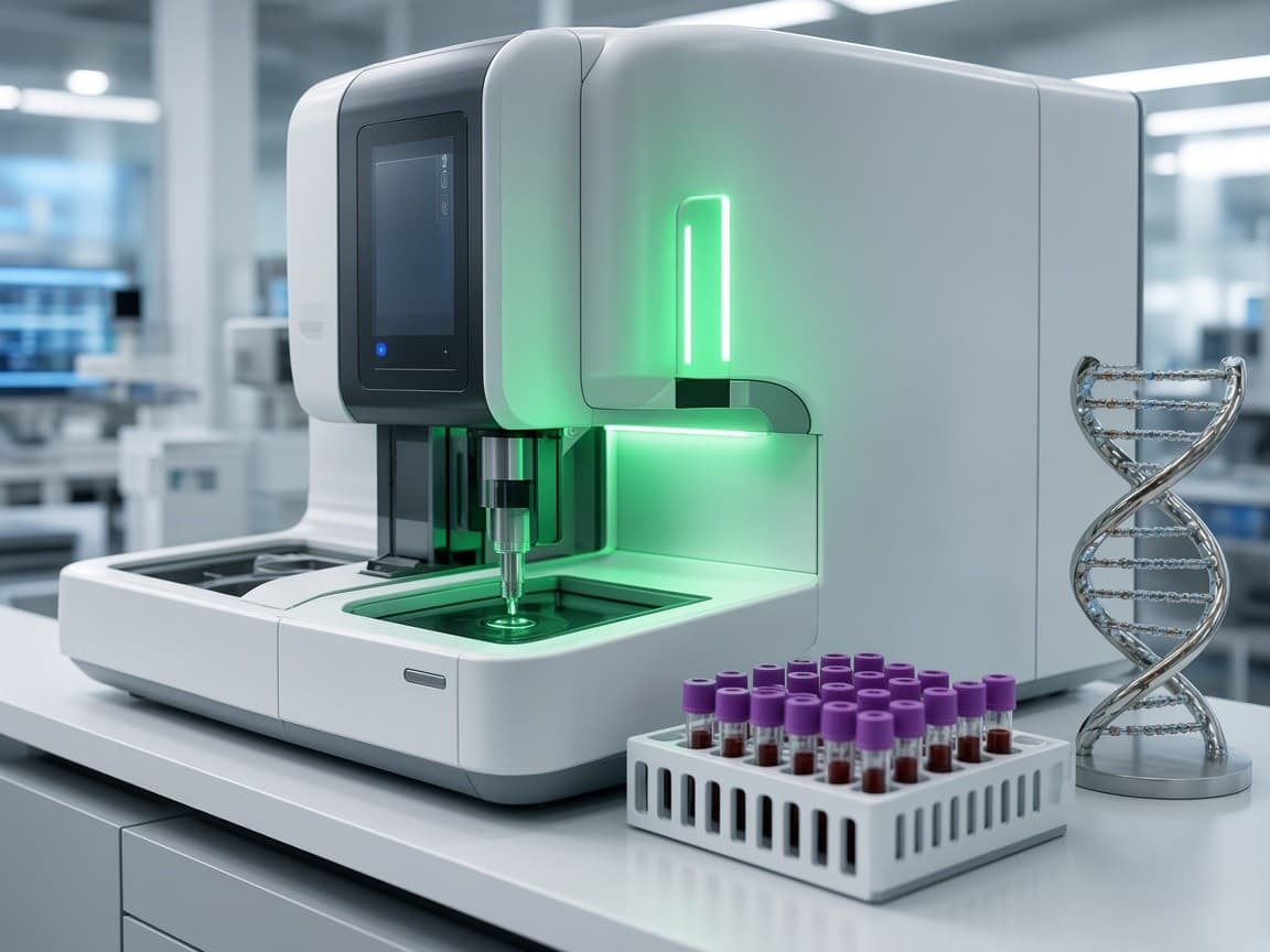 Analizador hematológico en laboratorio